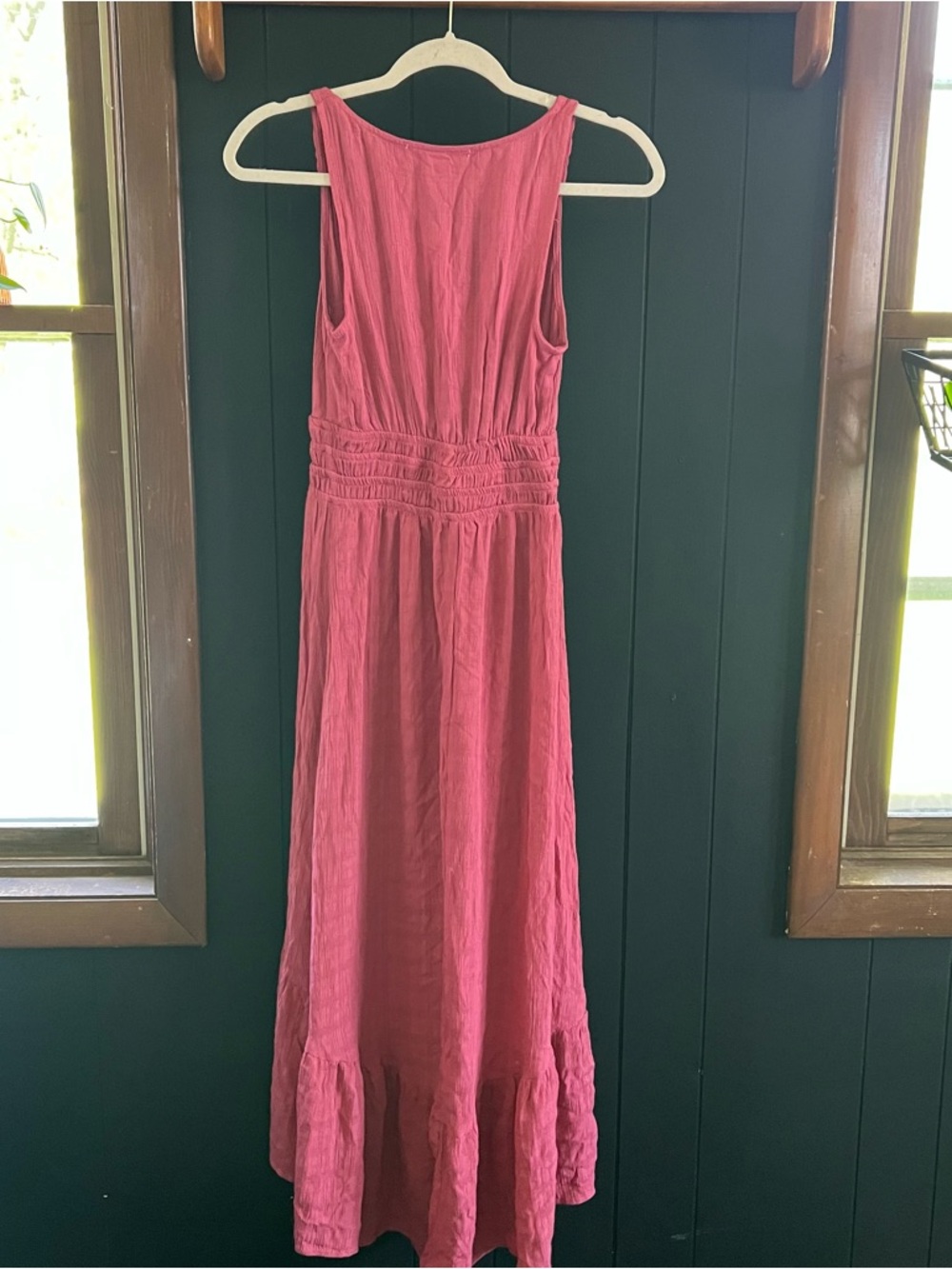 Rewind Raspberry Pink V-Neck Button-Front Dress - Picture 3 of 3